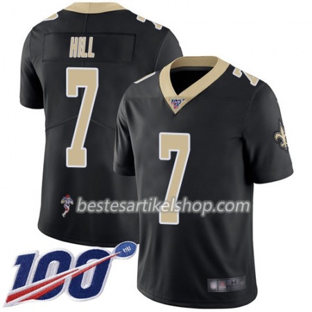 Herren New Orleans Saints Trikot Taysom Hill 7 Nike Schwarz Team Color Stitched 100th